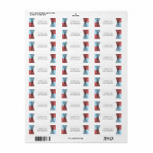 Red Blue Color Deko Address Labels (Vorne)
