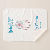 Red & Blue Colorful Boho Baby Dreamcatcher Sherpadecke (Vorderseite (Horizontal))