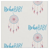 Red & Blue Colorful Boho Baby Dreamcatcher Stoff (Nahaufnahme)