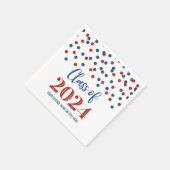 Red Blue Confetti Class of 2024 Napkins Serviette (Ecke)
