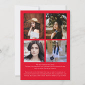 Red Blue Confetti Graduation Announcement Einladung (Rückseite)