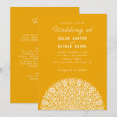 Red & Blue Coral Reef Marble Stone Mandala Wedding Einladung (Vorne/Hinten)