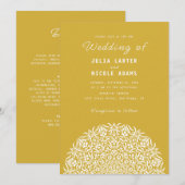 Red & Blue Coral Reef Marble Stone Mandala Wedding Einladung (Vorne/Hinten)