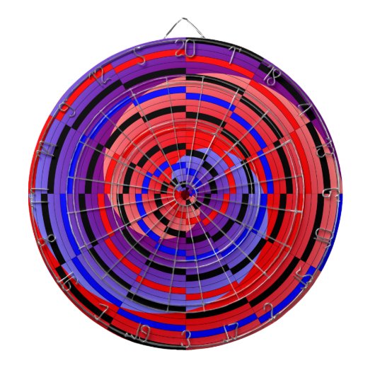 Red & Blue Counter Spiral von Kenneth Yoncich Dartscheibe (vorne)
