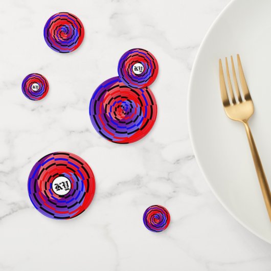 Red & Blue Counter Spiral von Kenneth Yoncich Konfetti (Gruppe)