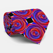 Red & Blue Counter Spiral von Kenneth Yoncich Krawatte (Gerollt)
