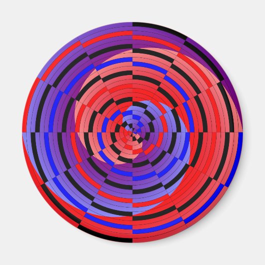 Red & Blue Counter Spiral von Kenneth Yoncich Magnet (Vorne)