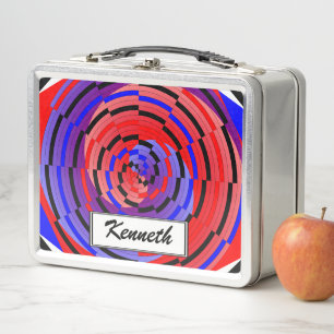 Red & Blue Counter Spiral von Kenneth Yoncich Metall Lunch Box