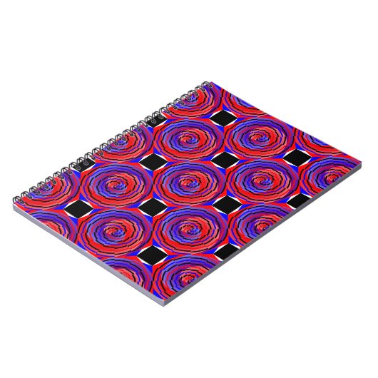Red & Blue Counter Spiral von Kenneth Yoncich Notizblock (Linke Seite)