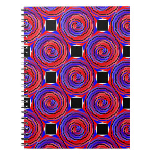 Red & Blue Counter Spiral von Kenneth Yoncich Notizblock