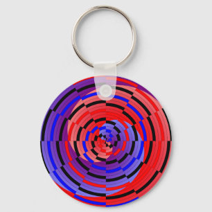 Red & Blue Counter Spiral von Kenneth Yoncich Schlüsselanhänger