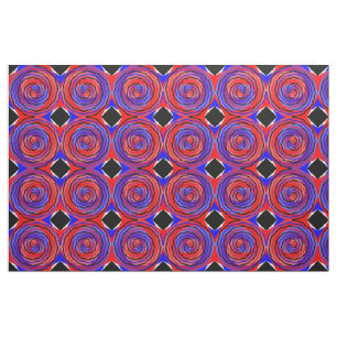 Red & Blue Counter Spiral von Kenneth Yoncich Stoff