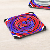 Red & Blue Counter Spiral von Kenneth Yoncich Untersetzer (Linke Seite)