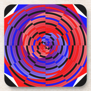 Red & Blue Counter Spiral von Kenneth Yoncich Untersetzer