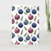 Red Blue Cream Country Christmas Ornaments Karte (Rückseite)