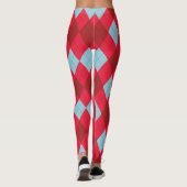 Red Blue & Crimson Weihnachten Raute Leggings (Rückseite)
