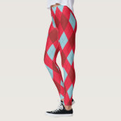 Red Blue & Crimson Weihnachten Raute Leggings (Links)