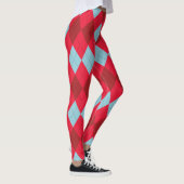 Red Blue & Crimson Weihnachten Raute Leggings (Rechts)