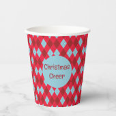 Red Blue & Crimson Weihnachten Raute Pappbecher (Vorderseite)