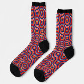 Red Blue Curved 3D Effect Socks Socken (Linkes Detail)