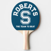 Red blue custom monogram name initial and team tischtennis schläger (Vorderseite)