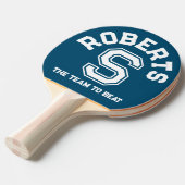 Red blue custom monogram name initial and team tischtennis schläger (Vorderseite)