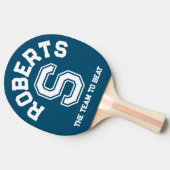 Red blue custom monogram name initial and team tischtennis schläger (Seitenansicht)