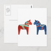 Red & Blue Dala Horse Postkarte (Vorne/Hinten)