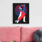 Red & Blue Dancing Silhouette - Tango-Tänzer Leinwanddruck (Insitu (Wohnzimmer))