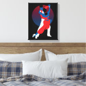 Red & Blue Dancing Silhouette - Tango-Tänzer Leinwanddruck (Insitu (Schlafzimmer))