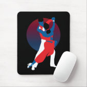 Red & Blue Dancing Silhouette - Tango-Tänzer Mousepad (Mit Mouse)