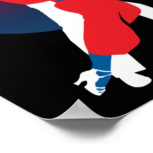 Red & Blue Dancing Silhouette - Tango-Tänzer Poster (Ecke)