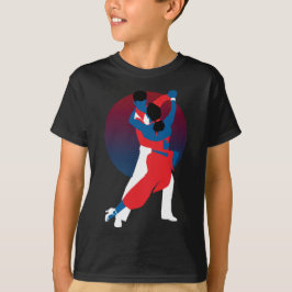 Red & Blue Dancing Silhouette - Tango-Tänzer T-Shirt