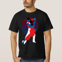 Red & Blue Dancing Silhouette - Tango-Tänzer