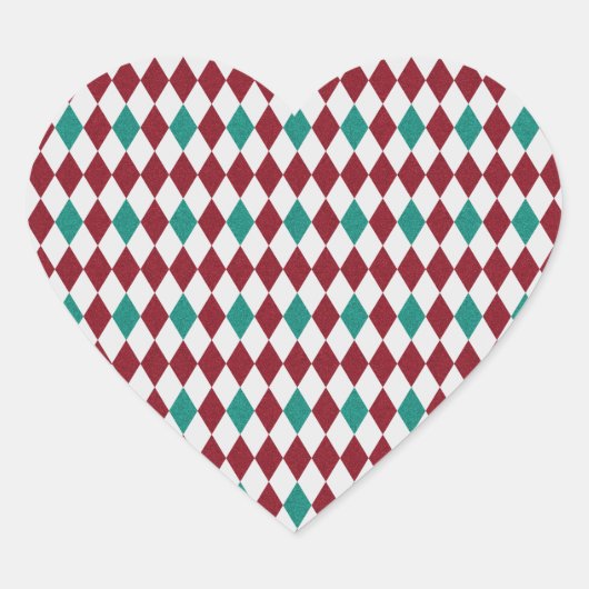 Red & Blue Diamond Glitzer Herz-Aufkleber (Vorderseite)