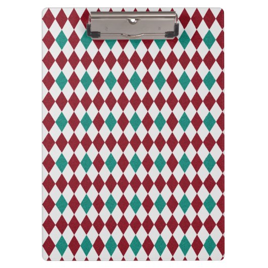 Red & Blue Diamond Glitzer Klemmbrett (Vorderseite)