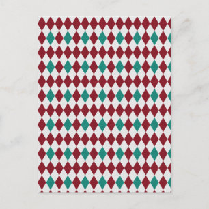 Red & Blue Diamond Glitzer Postkarte