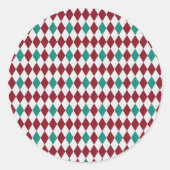 Red & Blue Diamond Glitzer Runder Aufkleber (Vorderseite)