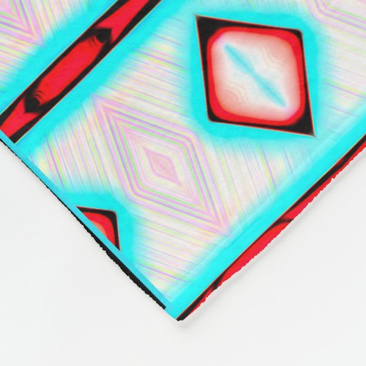 Red Blue Diamond Stripe Muster Fleecedecke (Ecke)