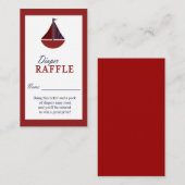 Red & Blue Diaper Raffle Ticket für ein Motorschif Begleitkarte (Vorne/Hinten)