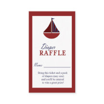 Red & Blue Diaper Raffle Ticket für ein Motorschif