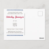 Red & Blue Die letzte Einladung der Braut Postkarte (Rückseite)