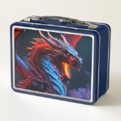 Red & Blue Dragon Metall Brotdose (Rückseite)