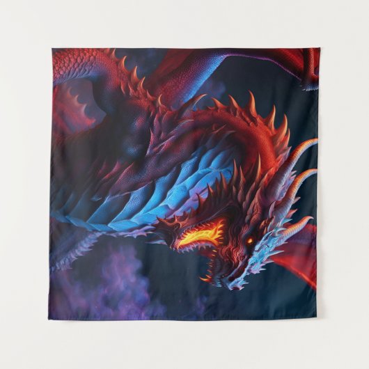 Red & Blue Dragon Wandteppich (Vorderseite (Horizontal))