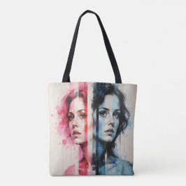 Red & Blue Duality - Twin Portraits in Abstrakt St Tasche