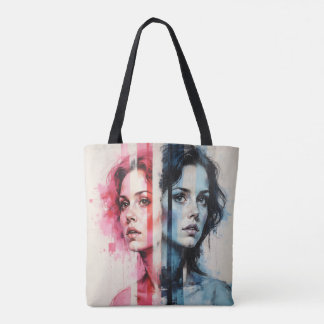 Red & Blue Duality - Twin Portraits in Abstrakt St Tasche