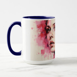 Red & Blue Duality - Twin Portraits in Abstrakt St Tasse