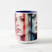 Red & Blue Duality - Twin Portraits in Abstrakt St Tasse (Zentrum)