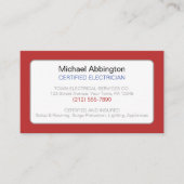 Red Blue Electrical Electrician Visitenkarte (Vorderseite)