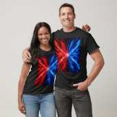 Red Blue Energy Burst T-Shirt – Abstract Explosion (Unisex)